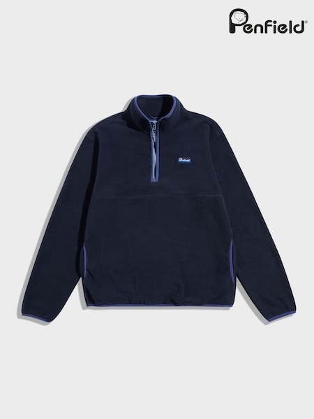 Penfield Blue Mens Graylock 1/4 Zip Fleece (H92006) | £75