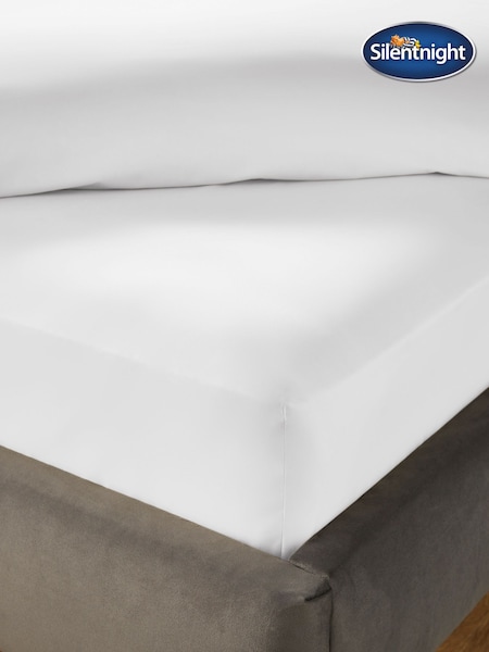 Silentnight White Cotton 40cm Extra Deep Fitted Sheet (H92145) | £22 - £27