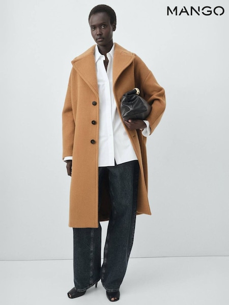 Mango Brown Wool Coat (H92286) | £200