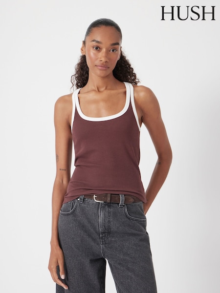 Hush Brown Contrast Trim Vest (H92319) | £30