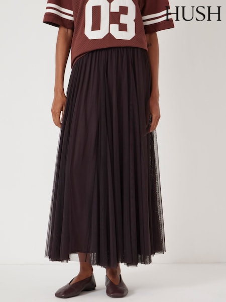 Hush Purple Millie Godet Maxi Skirt (H92323) | £120