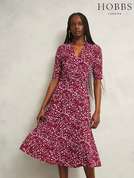 Hobbs Red Petite Jaci Jersey Dress (H92361) | £99