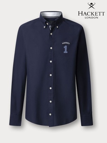 Hackett Classic Fit Blue Oxford Shirt (H92464) | £130