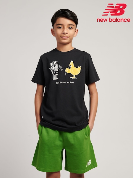 New Balance Black Chicken Or Newbie Graphic Print T-Shirt (H92465) | £23 - £28