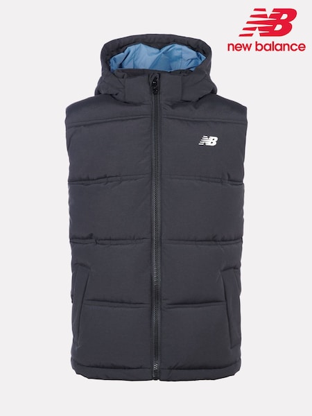 New Balance Black Baffle Hooded Puffer Vest (H92466) | £80 - £96