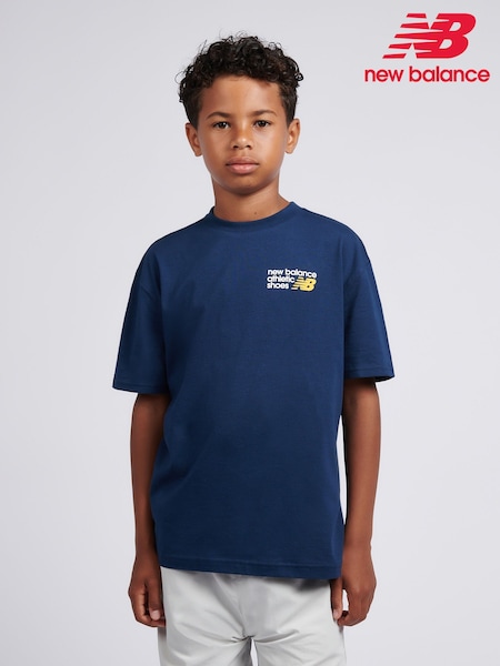 New Balance Blue Athletics Relaxed Premium Graphic T-Shirt (H92474) | £25 - £30