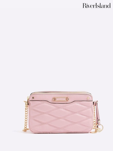 River Island Pink Quilted Cross-Body Bag (H92485) | £32