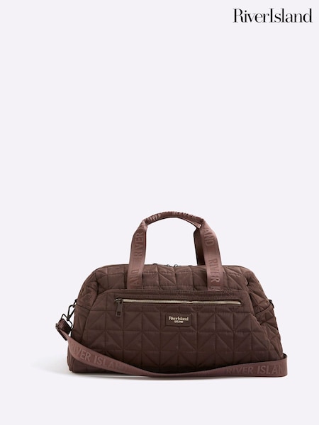 River Island Brown Quilted Holdall (H92503) | £46
