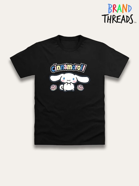 Brand Threads Black Cinnamoroll T-Shirt (H92584) | £18