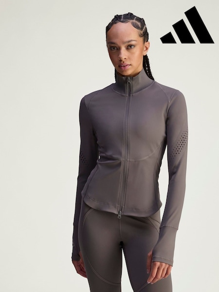 adidas Stella McCartney Brown Long Sleeve Zip Top (H92610) | £120