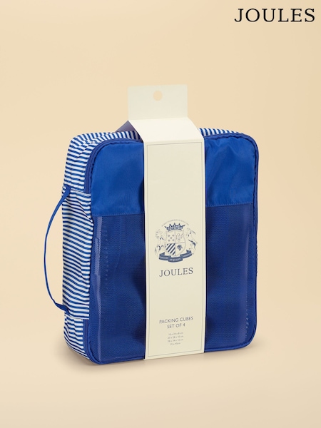 Joules Blue & White Ticking Stripe Packing Cubes (H92645) | £40