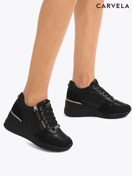 Carvela Black Rise Trainers (H92706) | £99