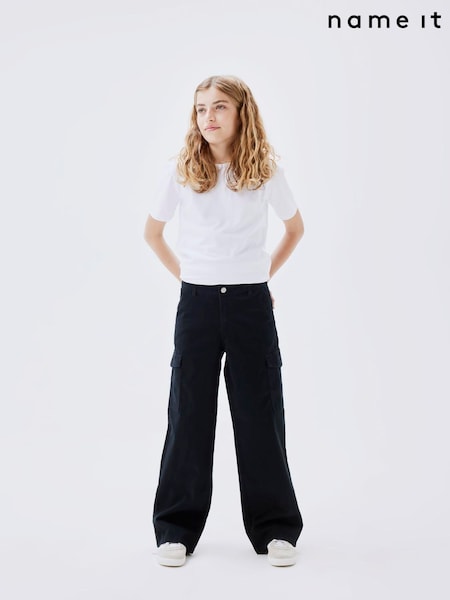 Name It Black Wide Leg Cargo Trousers (H92808) | £28