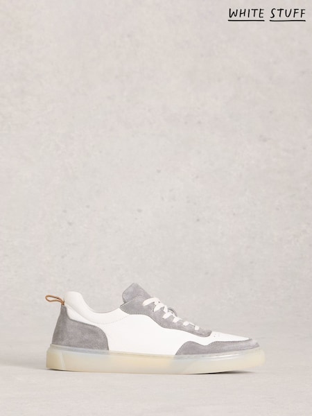 White Stuff White Les Leather Lace Up Sneakers (H92809) | £69