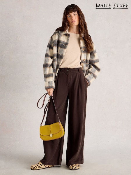 White Stuff Brown Sasha Wide Leg Trousers (H92862) | £69