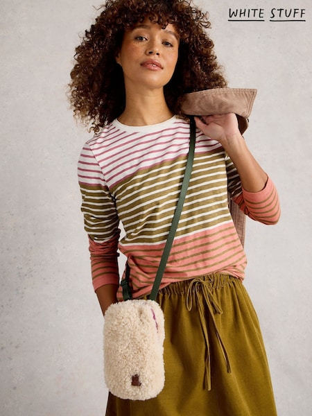 White Stuff Green Clara Long Sleeve Stripe T-Shirt (H92920) | £35