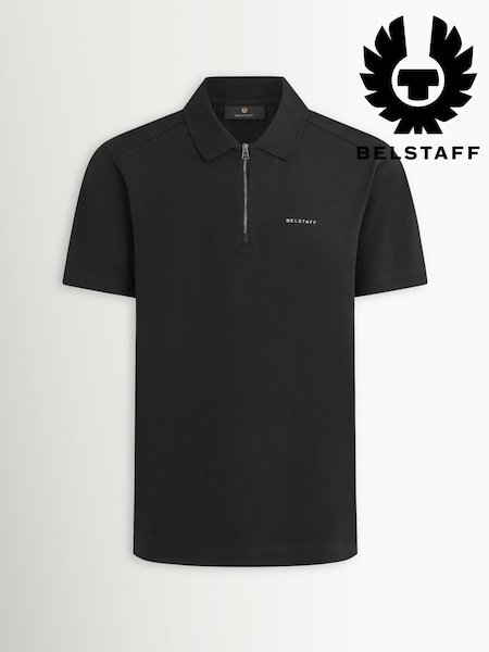 Belstaff Black Alloy Zip Polo Shirt (H93096) | £110