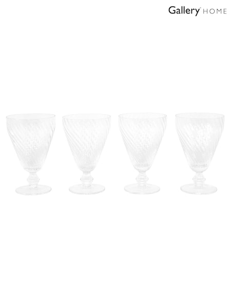 Gallery Home Set of 4 Clear Swirl Wine Glasses (H93157) | £36