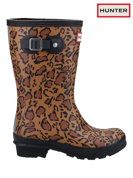 Hunter Animal Original Short Leopard Print Boots (H93209) | £120