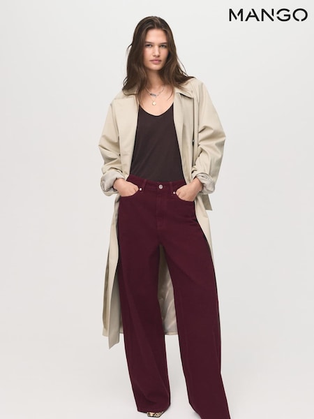Mango Red High-Rise Balloon Jeans (H93362) | £50