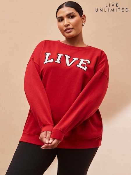 Live Unlimited Red Oversized Curve Sweatshirt (H93424) | £65