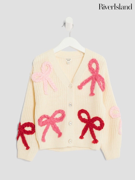 River Island Cream 3D Bow Cardigan (H93659) | £29