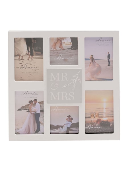 Widdop White Amore Multi Apperture Mr & Mrs Photo Frame (H93681) | £20