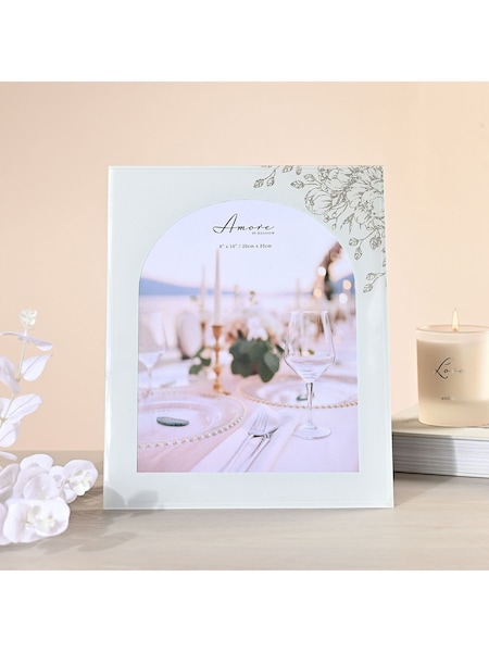 Widdop White Amore White Floral Glass Arch Photo Frame 8" x 10 (H93701) | £13