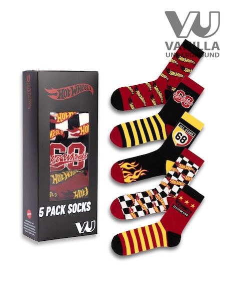 Vanilla Underground Red Calf Socks Set of 5 (H93735) | £14
