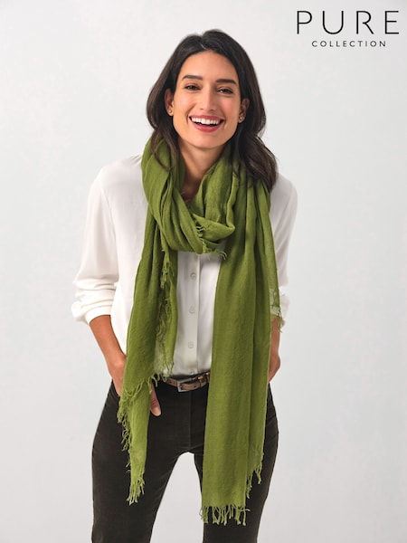 Pure Ultrafine Cashmere Lightweight Fringed Scarf (H93795) | £99