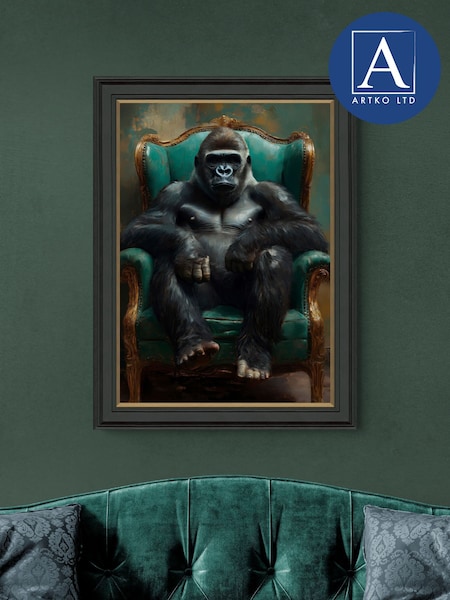Artko Black Gorilla Grandeur Framed Art (H93948) | £95