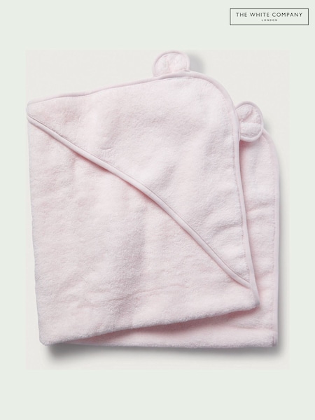 The White Company Pink Hydrocotton Bear Hooded Towel (H94060) | £32