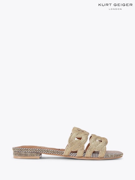 Kurt Geiger London Crystal Chain Flat Sandals (H94387) | £159