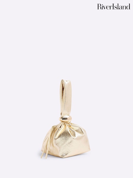 River Island Gold Metal Grab Bag (H94412) | £30