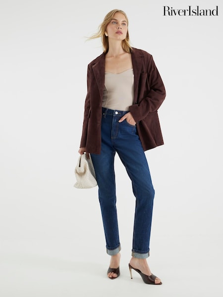 River Island Blue Mom Fit Sculpt Jeans (H94430) | £51