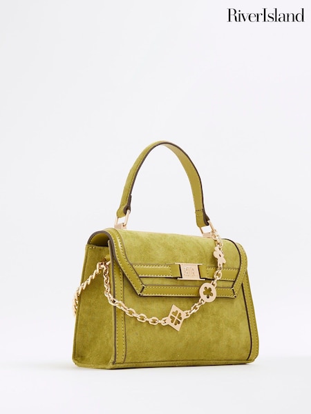 River Island Green Suedette Mini Tote Cross-Body Bag (H94442) | £39