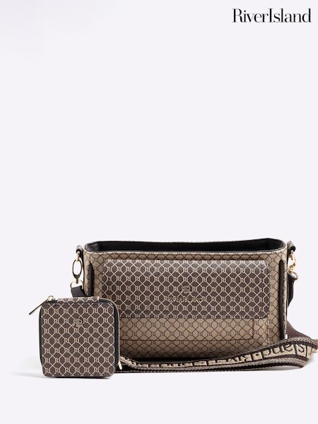 River Island Brown Utility Pochette Cross-Body Bag (H94459) | £39