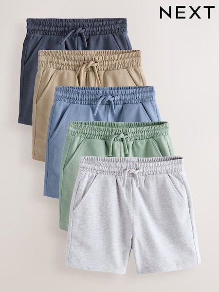 Sage Green Blue And Grey Jersey Shorts 3 Pack (3mths-7yrs) (H94478) | £19 - £29