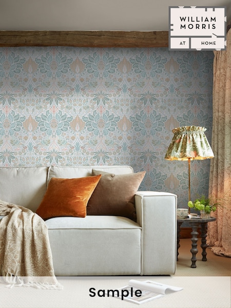 William Morris At Home Haze Dove and Rose A4 Wallpaper Sample (H94479) | £1