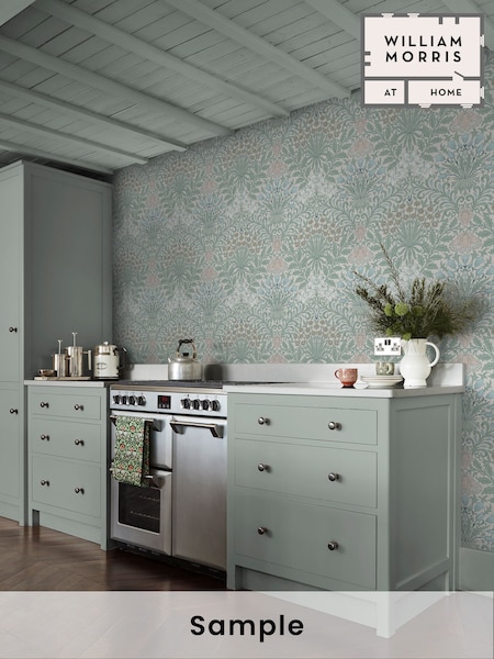 William Morris At Home Cottage Blues Garden A4 Wallpaper Sample (H94484) | £1