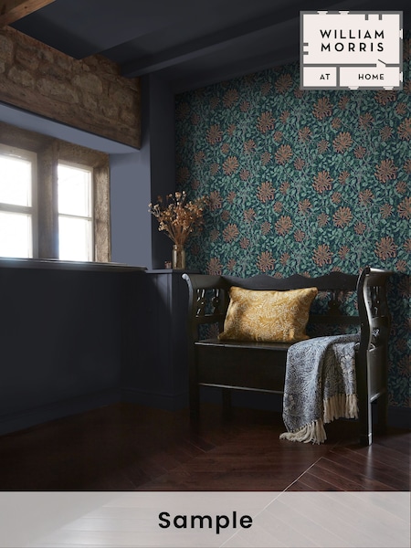 William Morris At Home Tidewater Blue Honeysuckle A4 Wallpaper Sample (H94490) | £1
