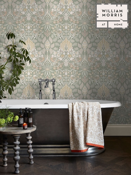 William Morris At Home Spring Garden Dove and Rose 10M Wallpaper (H94509) | £60