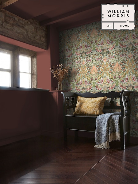 William Morris At Home Olive Dove and Rose 10M Wallpaper (H94512) | £60