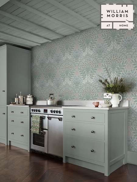 William Morris At Home Cottage Blue Garden 10M Wallpaper (H94516) | £60