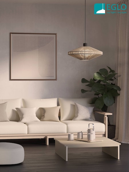 Eglo Black Midsumer Timeless Fabric Pendant Light (H94577) | £83