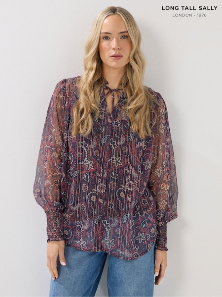 Long Tall Sally Red Frill Neck Blouse (H94591) | £33