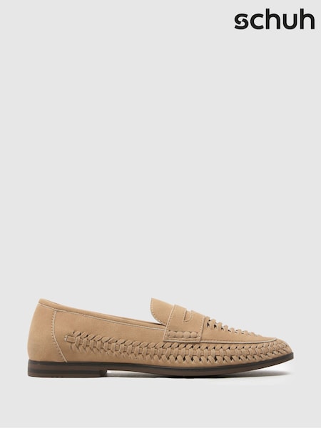 Schuh Reem Woven Brown Loafers (H94936) | £38
