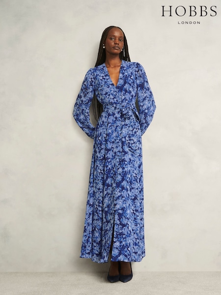 Hobbs Blue Petite Thea Dress (H95067) | £199