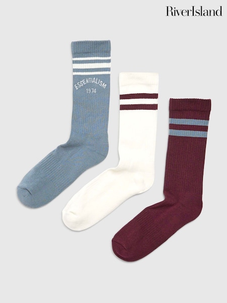 River Island White Essentialism Tube Socks 3 Pack (H95084) | £16