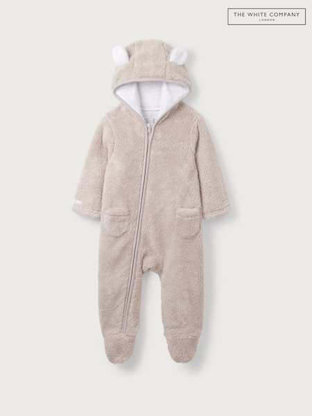 The White Company Recycled Fleece Natural Romper (H95105) | £32
